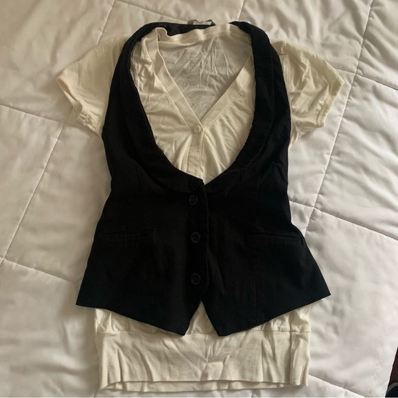 Y2k cream white top - Picture 1 of 2